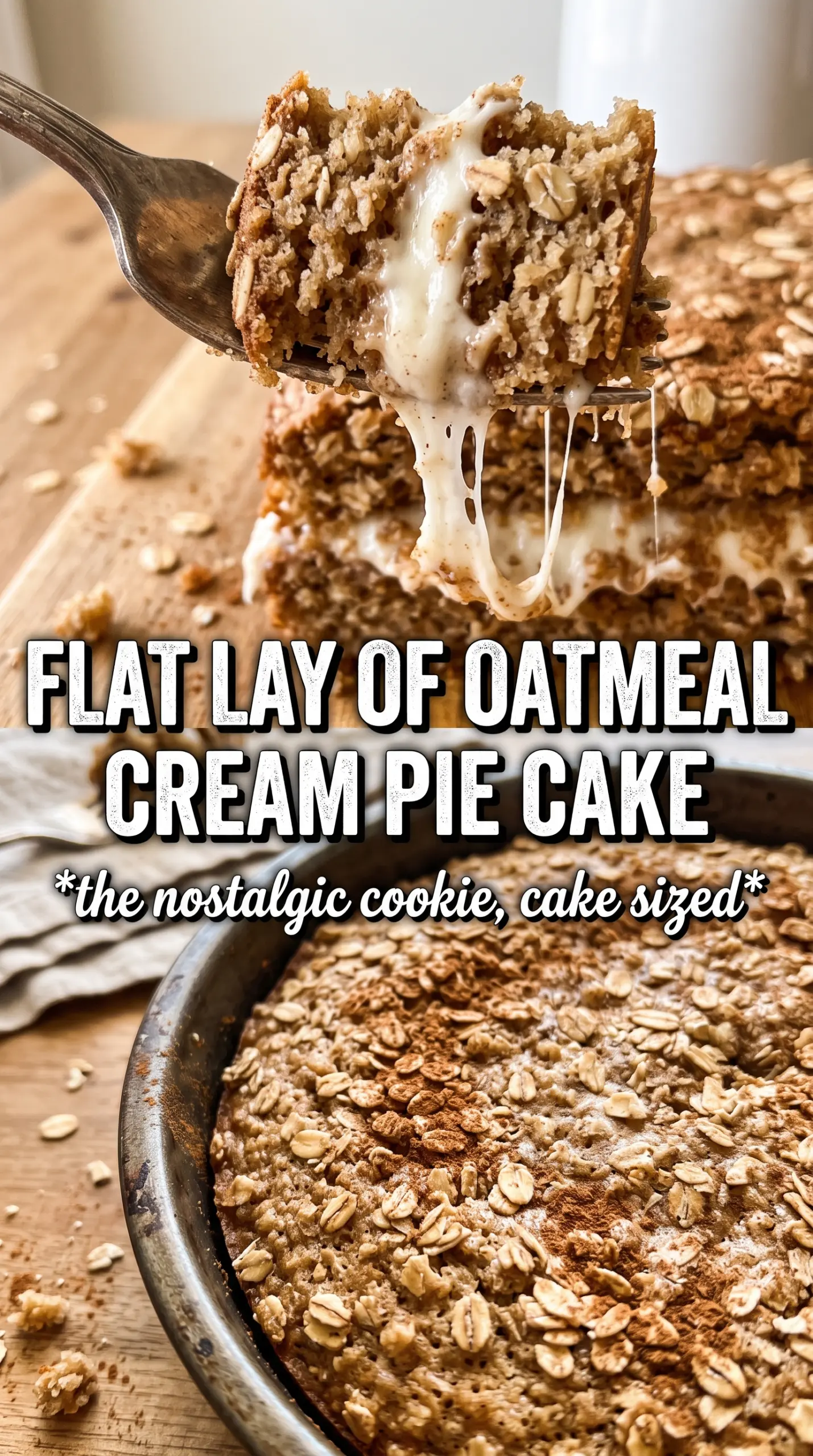 Oatmeal Cream Pie Cake soft marshmallow layers