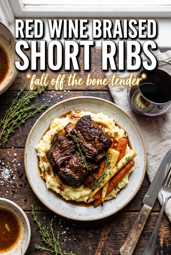 Red Wine Braised Short Ribs in Dutch Oven