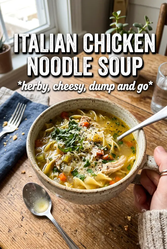 Slow Cooker Italian Chicken Noodle Soup