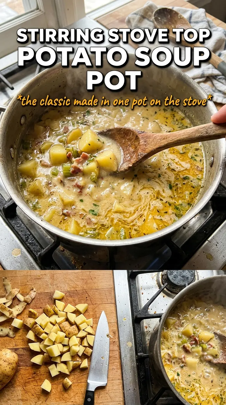 Stove Top Potato Soup creamy hearty bacon cheddar