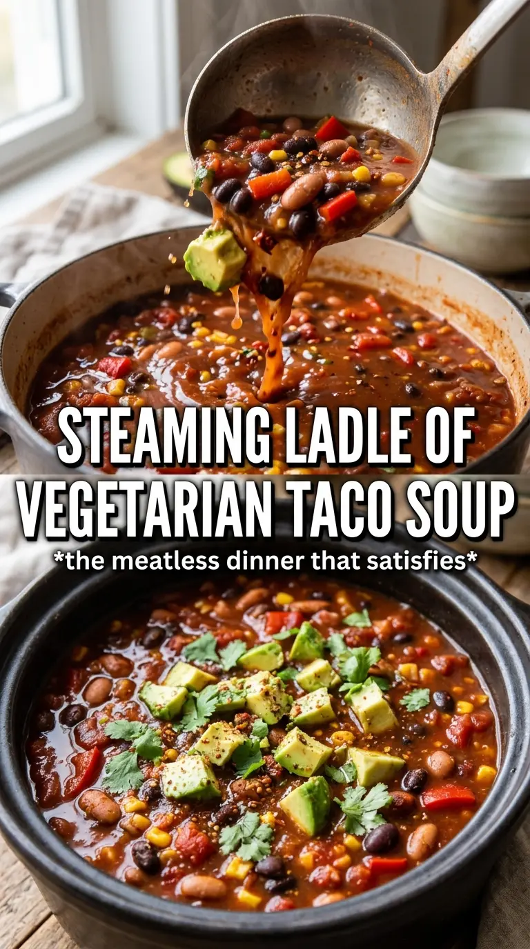 Vegetarian Taco Soup hearty colorful