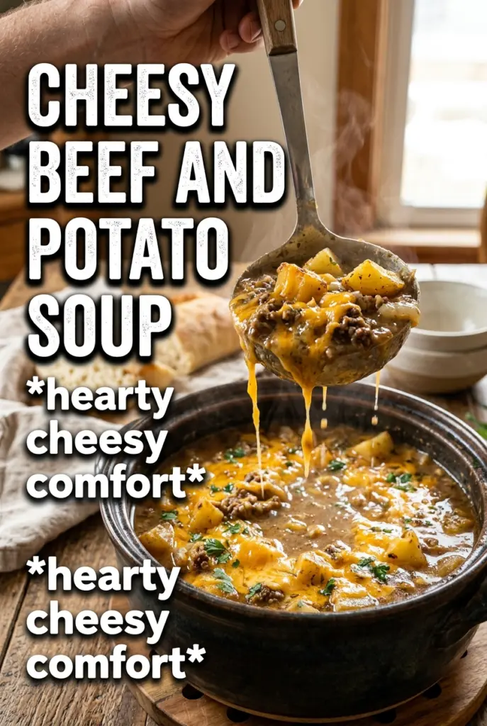 Cheesy Beef And Potato Soup