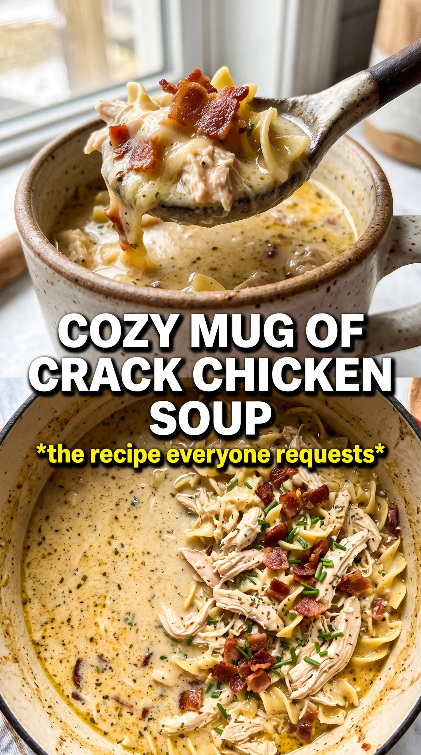 Crack Chicken Noodle Soup creamy bacon ranch