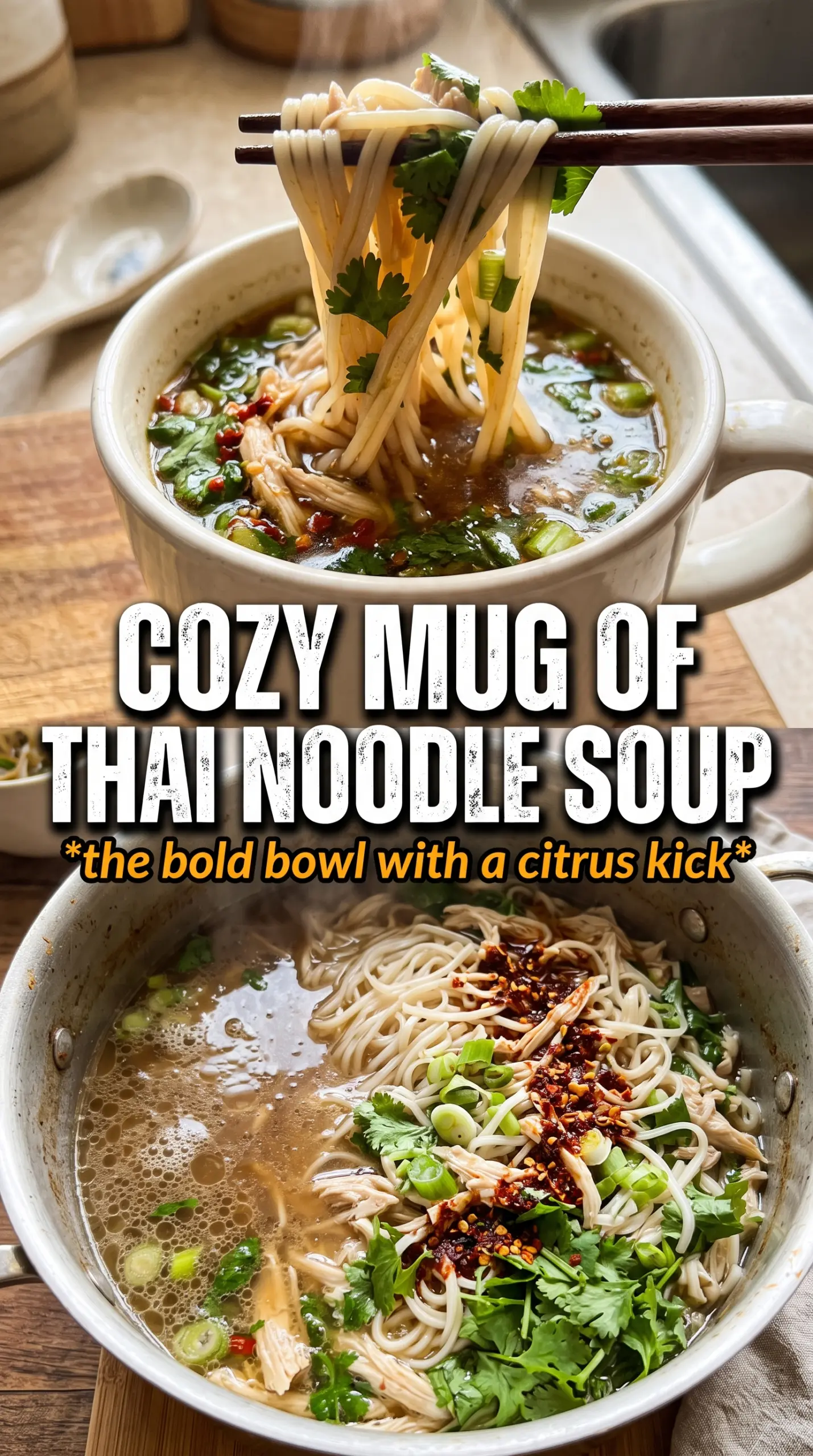 Thai Chicken Noodle Soup coconut curry, rice noodles, herbs