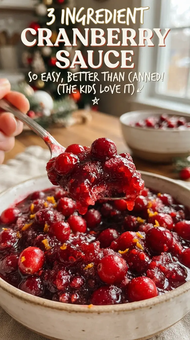 3 Ingredient Cranberry Sauce glossy jammy ruby