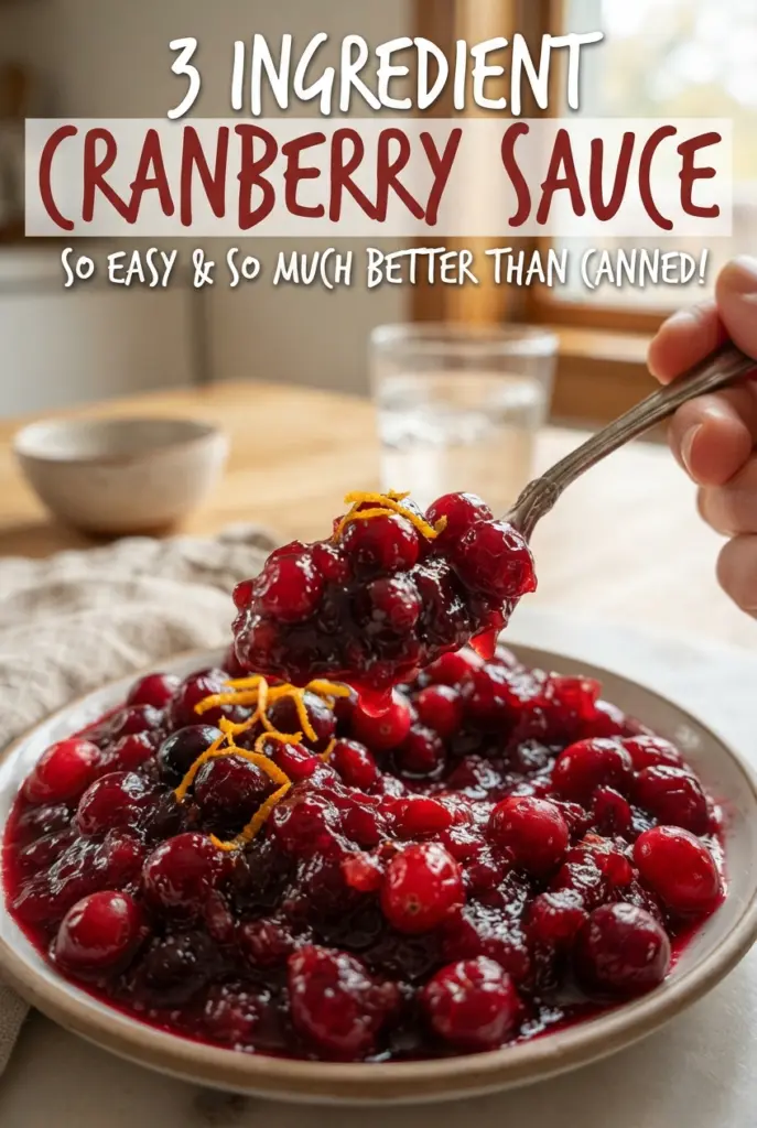 3 Ingredient Cranberry Sauce