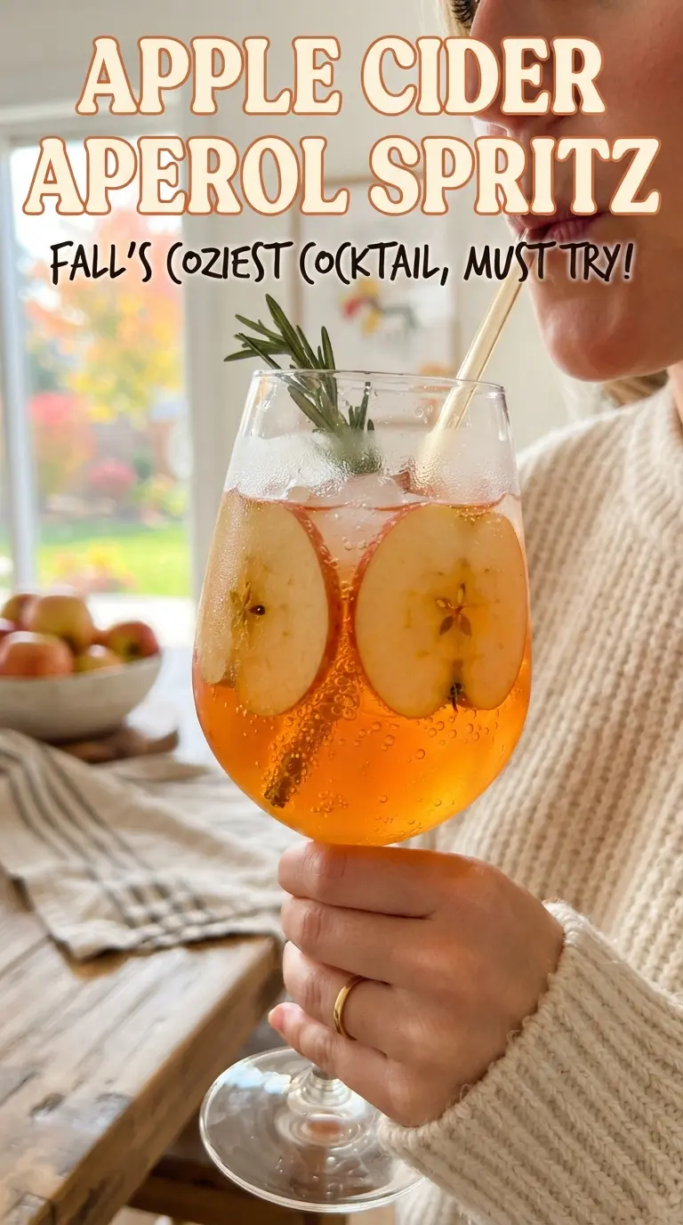 Apple Cider Aperol Spritz glowing orange bubbles