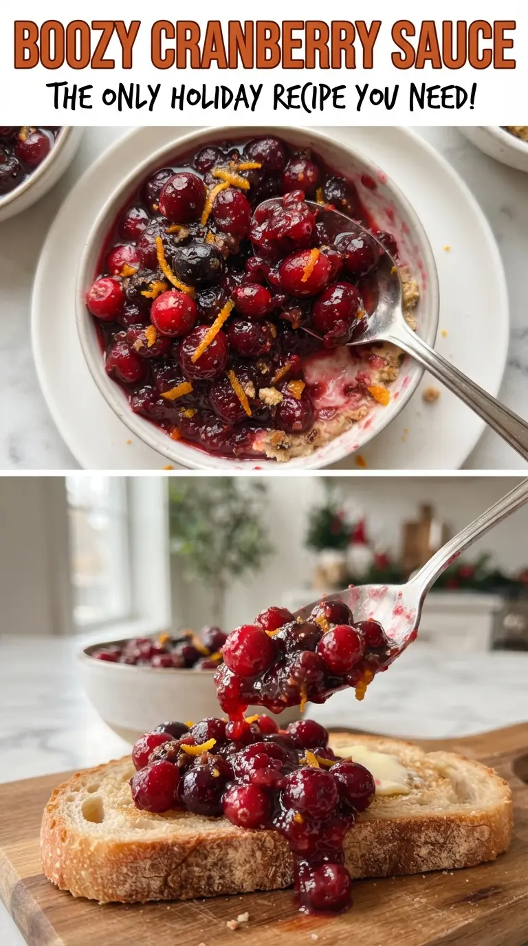 Boozy Cranberry Sauce glossy ruby, port-kissed