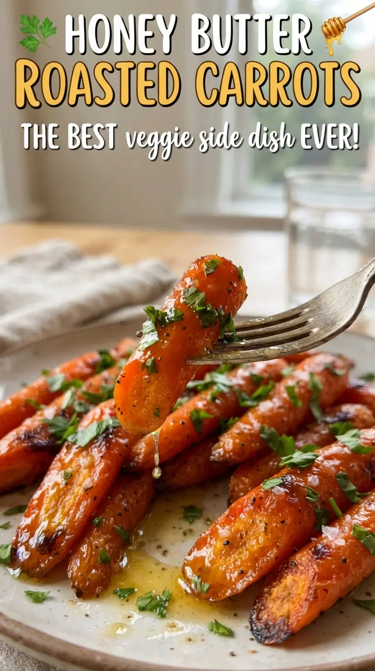 Honey Butter Roasted Carrots glossy caramelized thyme