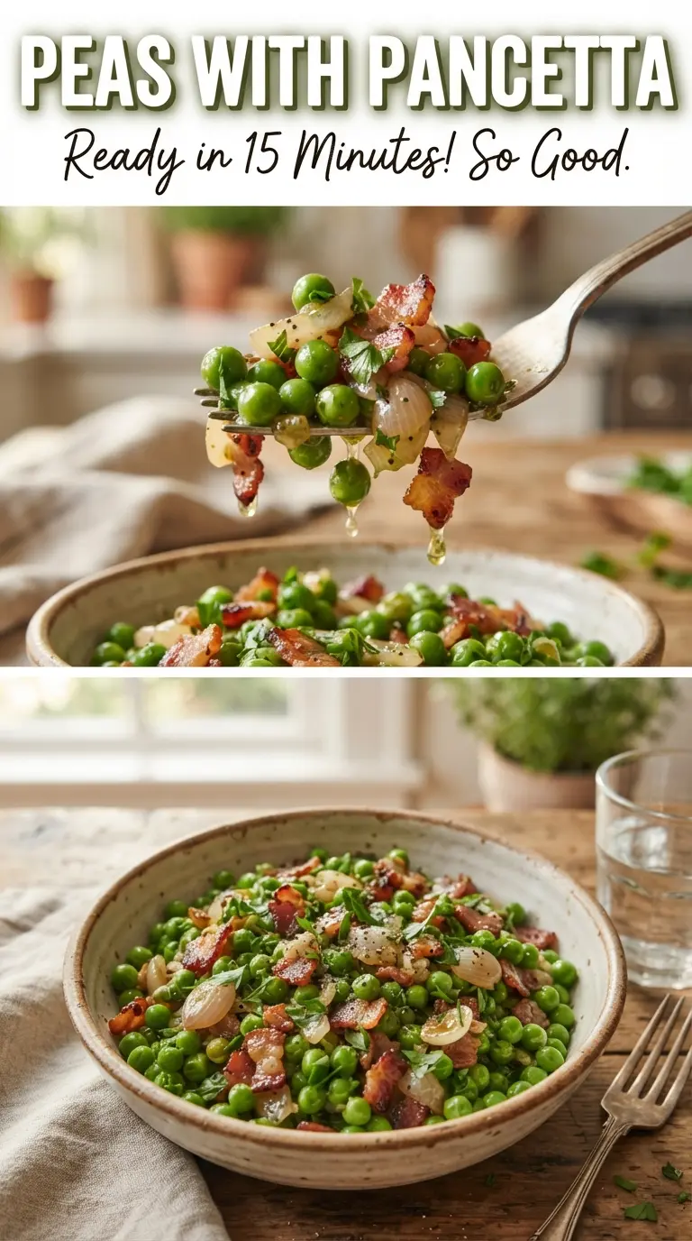 Peas with Pancetta bright green savory side dish